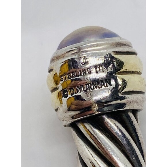 David Yurman Sterling Silver 925 14K 585 Mabe Pearl 6.25"  Bracelet - Picture 6 of 10